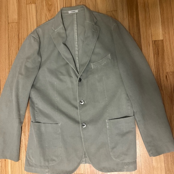 Boglioli Milano Blazer Mens 52R Lightweight Textured Cotton Linen Blend
